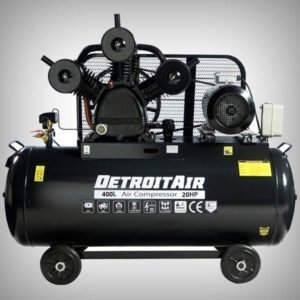 DET400 - Detroit W-1.5/12.5 – Belt driven Piston air compressor complete mounted on a 400-litre air receiver.